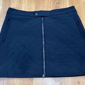 Athleta Quilted Black Skirt with Zipper Apres Ski Size 16